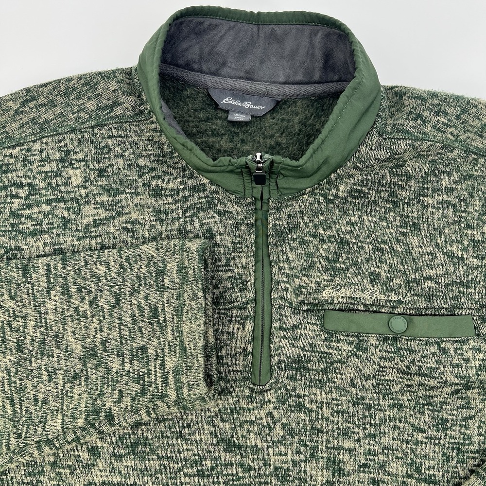 Eddie Bauer Men's Pullover Sweater - Men's XL - Green - 1/4 Zip